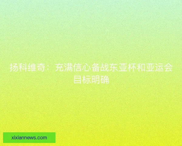 扬科维奇：充满信心备战东亚杯和亚运会目标明确